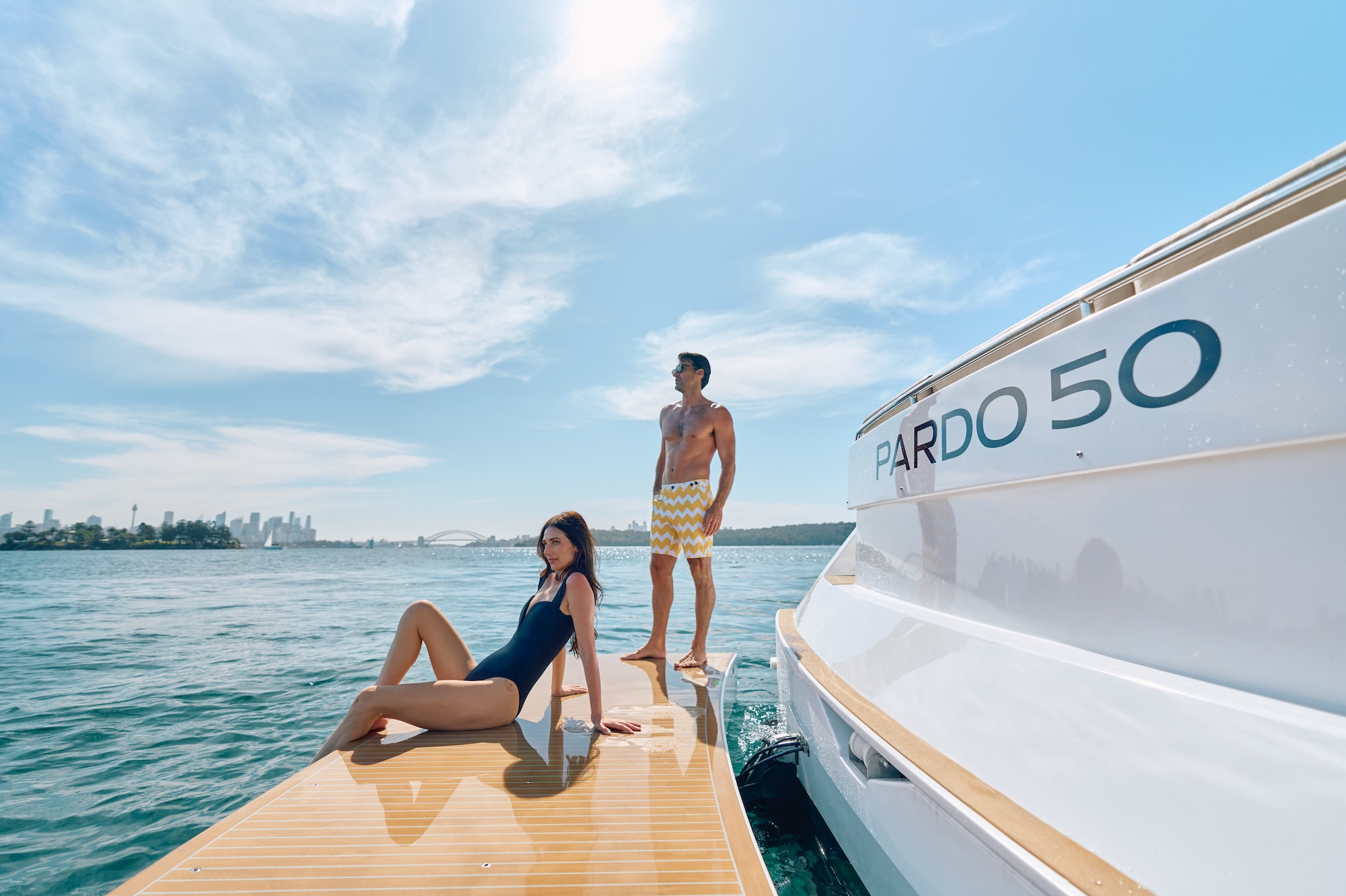 Driving the Pardo 50 yacht on the water